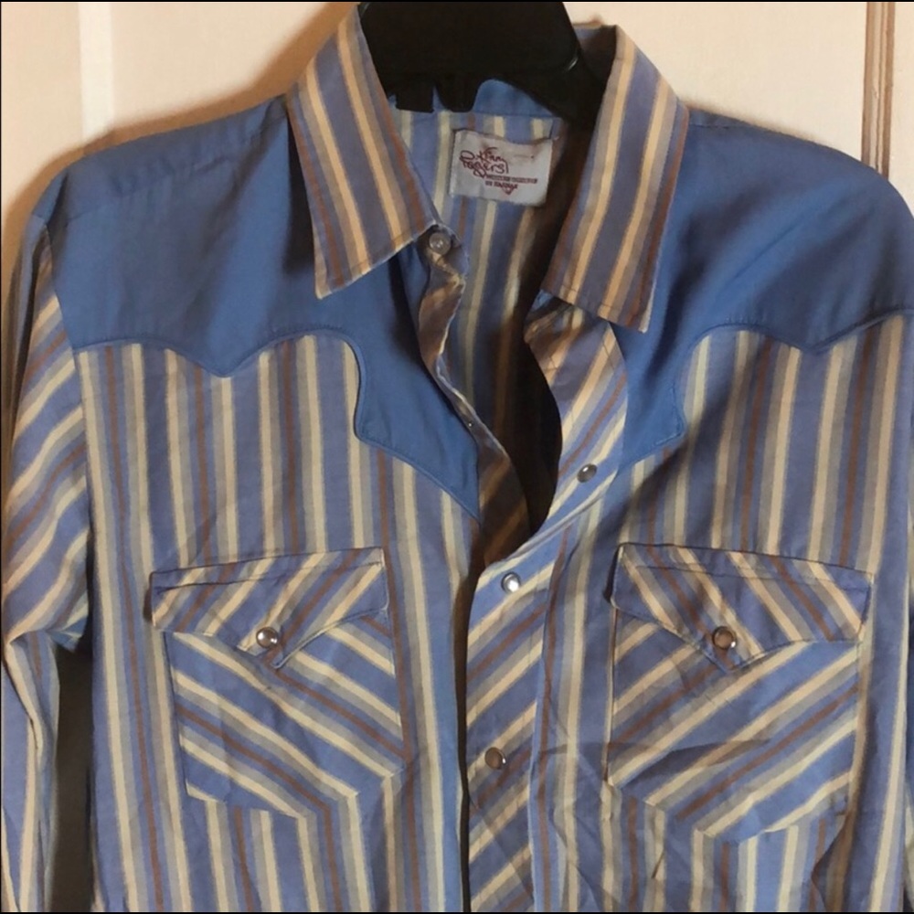 kenny rogers vintage Pearl Snap western shirt